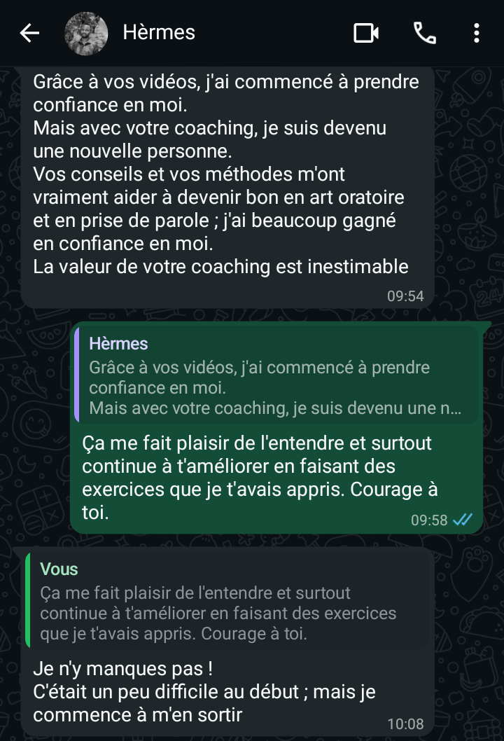 Témoignage d'Hermès